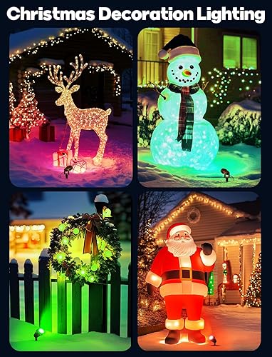 Miniatura 2 de Ourleeme Estaca de luz de inundación de césped, 2 en 1, impermeable, control remoto para exteriores, iluminación de paisaje, luz de pared para