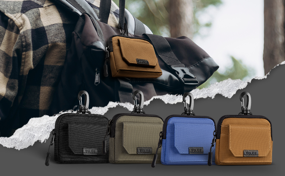 Porte-Cartes RFID VULKIT Avec Mousqueton - Tissu Oxford Résistant à L'Eau, Clip Ceinture Pour Quotidien Et Voyage