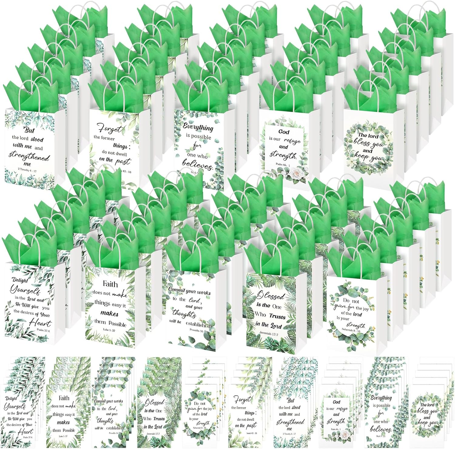 Qeeenar Bible Verse Paper Gift Bag Bulk Religious Party