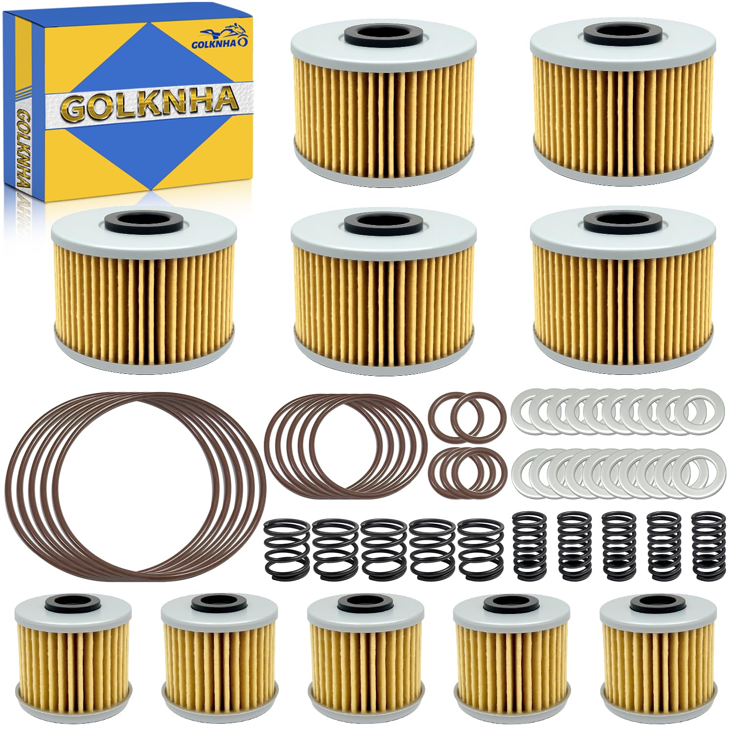 GOLKNHA 5 PCS Oil Filter For Honda Talon 1000, Fuel Filter Compatible with For Honda Pioneer 1000 OEM #15412-HP7-A01 15412-MGS-D21