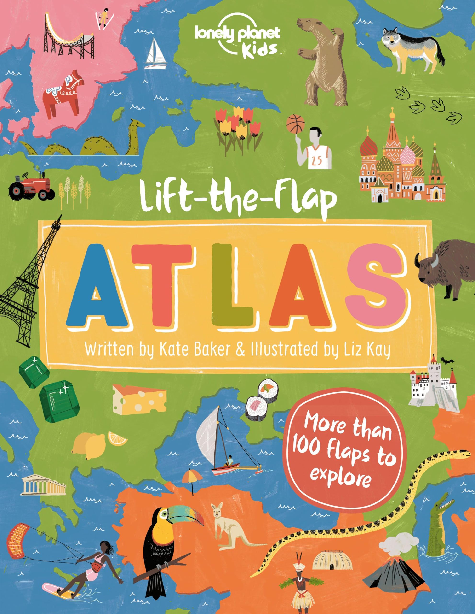 Kate Baker Kids Lift-the-Flap Atlas Hardback Book
