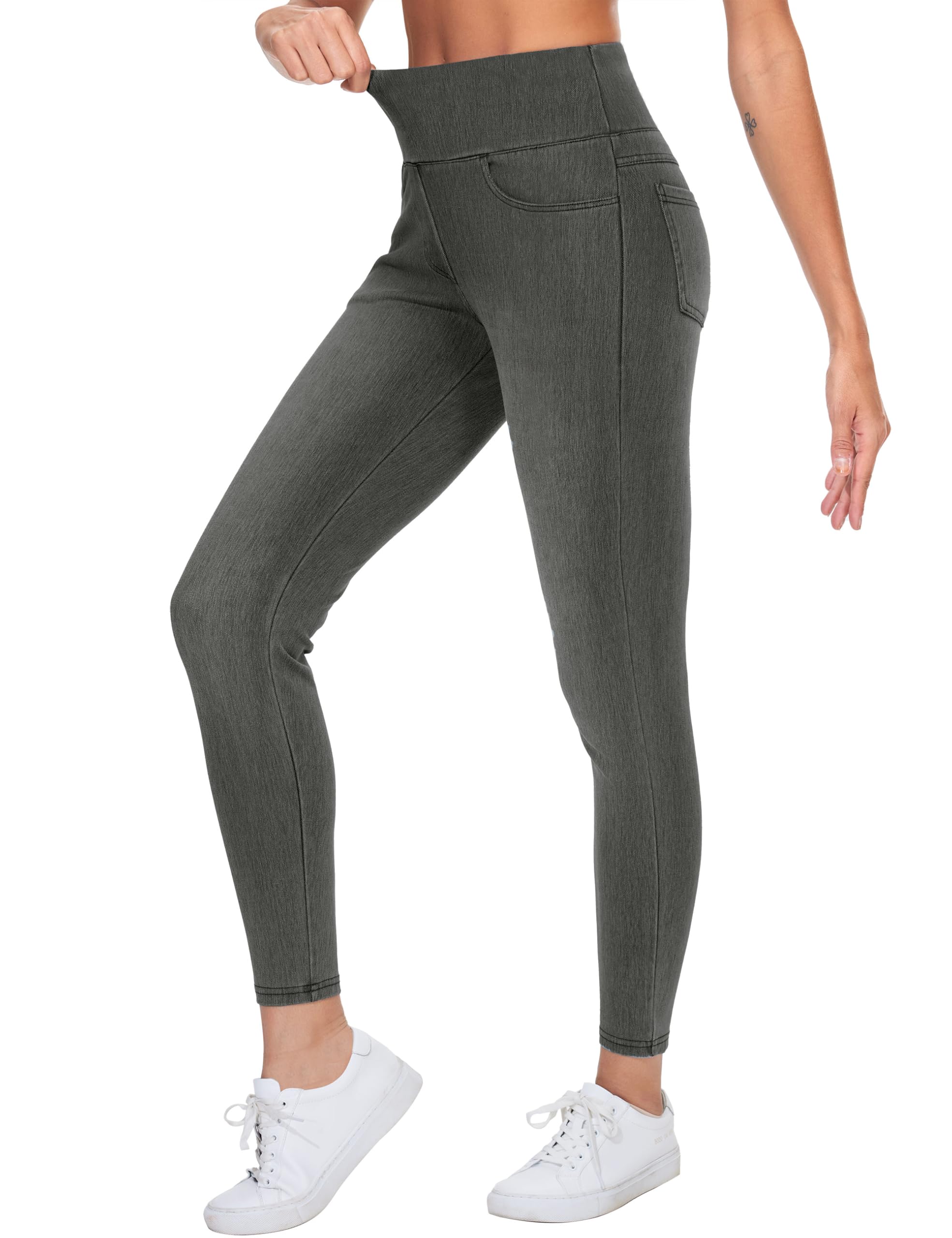 THE GYM PEOPLE Damen Jeggings Stretch High Waist Skinny Jeans mit Taschen | Elastischer Hosenbund, Bauchkontrolle, 4 Taschen, 4-Wege-Stretch, Atmungsaktiv, Jean Leggings für Mode, Yoga, Arbeit, Wandern – Amazon Angebot
