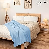 Vista 20 de Carressa Linen Pure Cotton, Luxury Twin Size Soft White Blanket Herringbone Pattern, Lightweight, Soft & Cozy Premium Fall Bed Throw Blanket for All