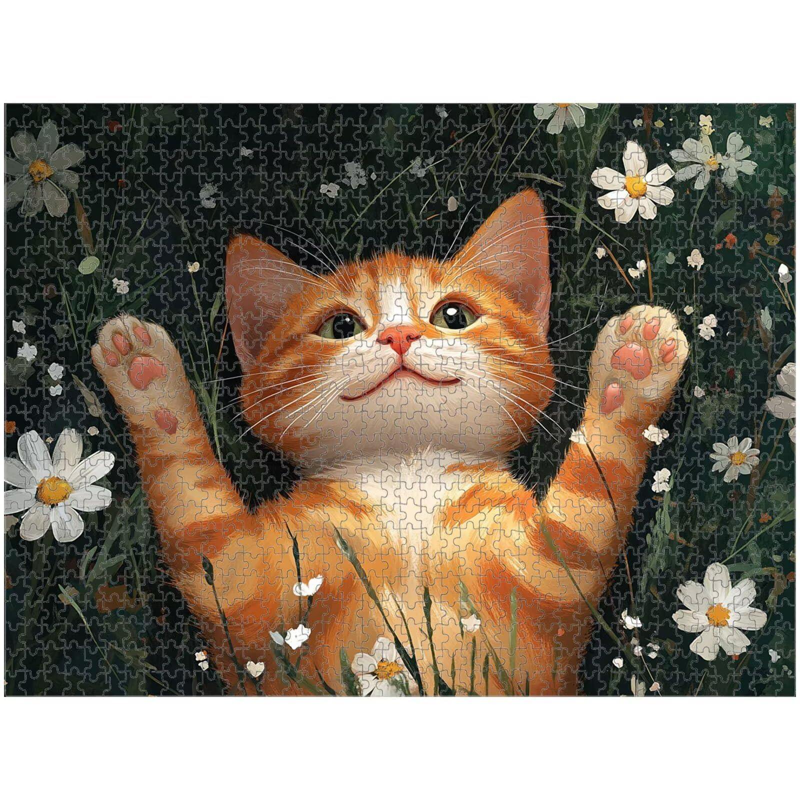 Puzzle 5000 Pezzi - Gatto & Fiore - Puzzle in Legno Durevole 1T#789