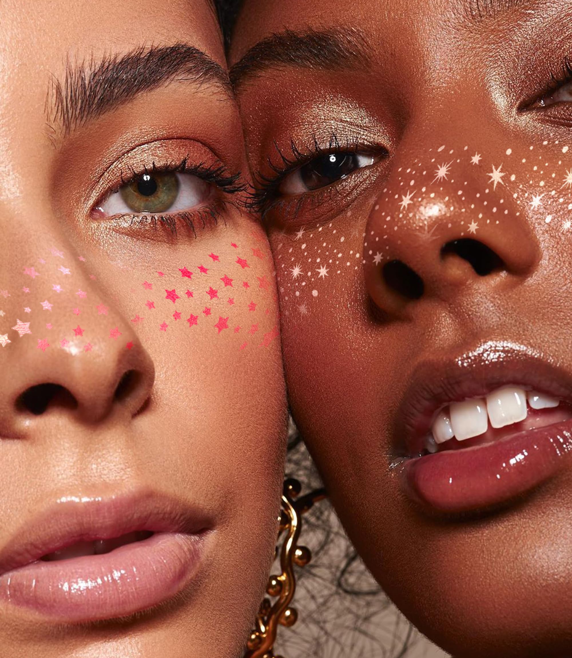 Glitter Freckles Face Tattoo - 18 adesivi scintillanti per feste, tatuaggi temporanei, glitter dorati, impermeabili (argento, oro, rosa)