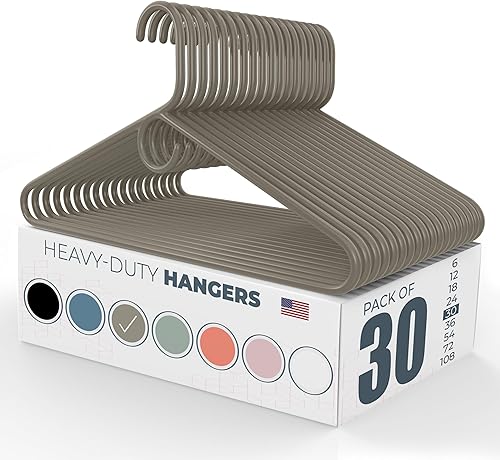 Miniatura 35 de Perchas de ropa resistentes fabricadas en Estados Unidos, paquetes a granel disponibles, plástico fuerte, perchas para chaquetas y abrigos