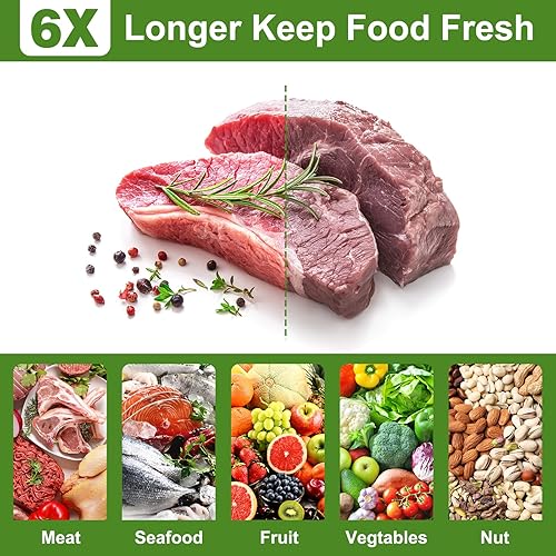Miniatura 3 de Moretoes 200 bolsas selladoras al vacío, bolsas ahorradoras de alimentos de un cuarto de galón de 8 x 12 pulgadas, sin BPA, bolsas precortadas de