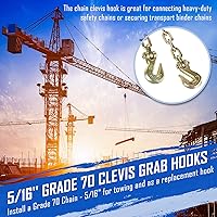 Vista 3 de SPARKWHIZ Ganchos de agarre de horquilla de 516 pulgadas, gancho de remolque de acero forjado de grado 70, 5400 libras WLL para camión, remolque