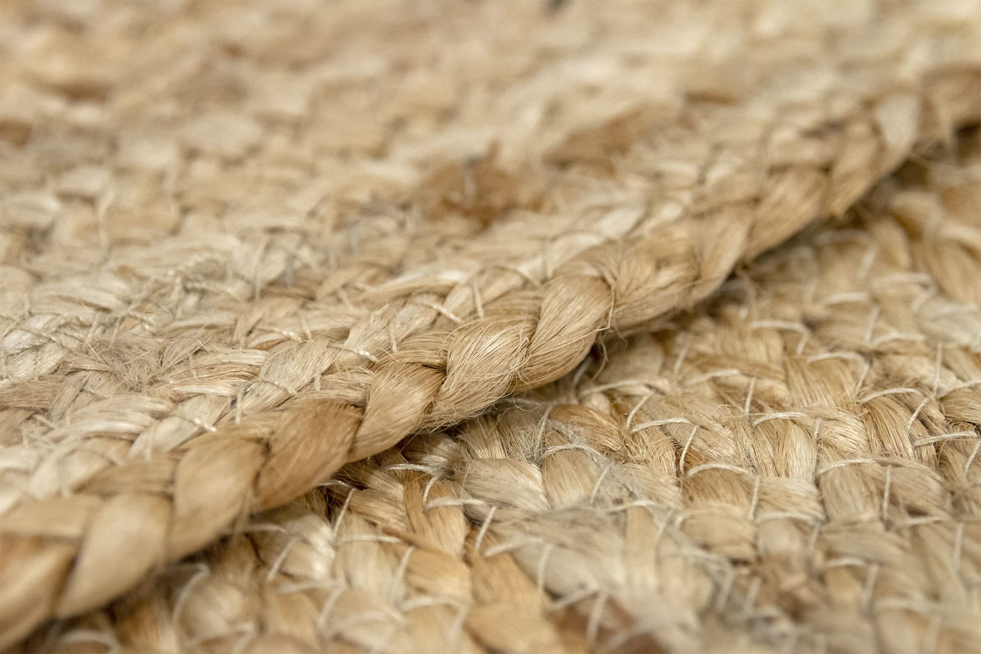 HAMID - Jute-Teppich Alhambra Oval Natural Color, 100% handgemachter Jutefaser-Teppich, für Wohnzimmer, Schlafzimmer, Dekoration, (70x140cm)
