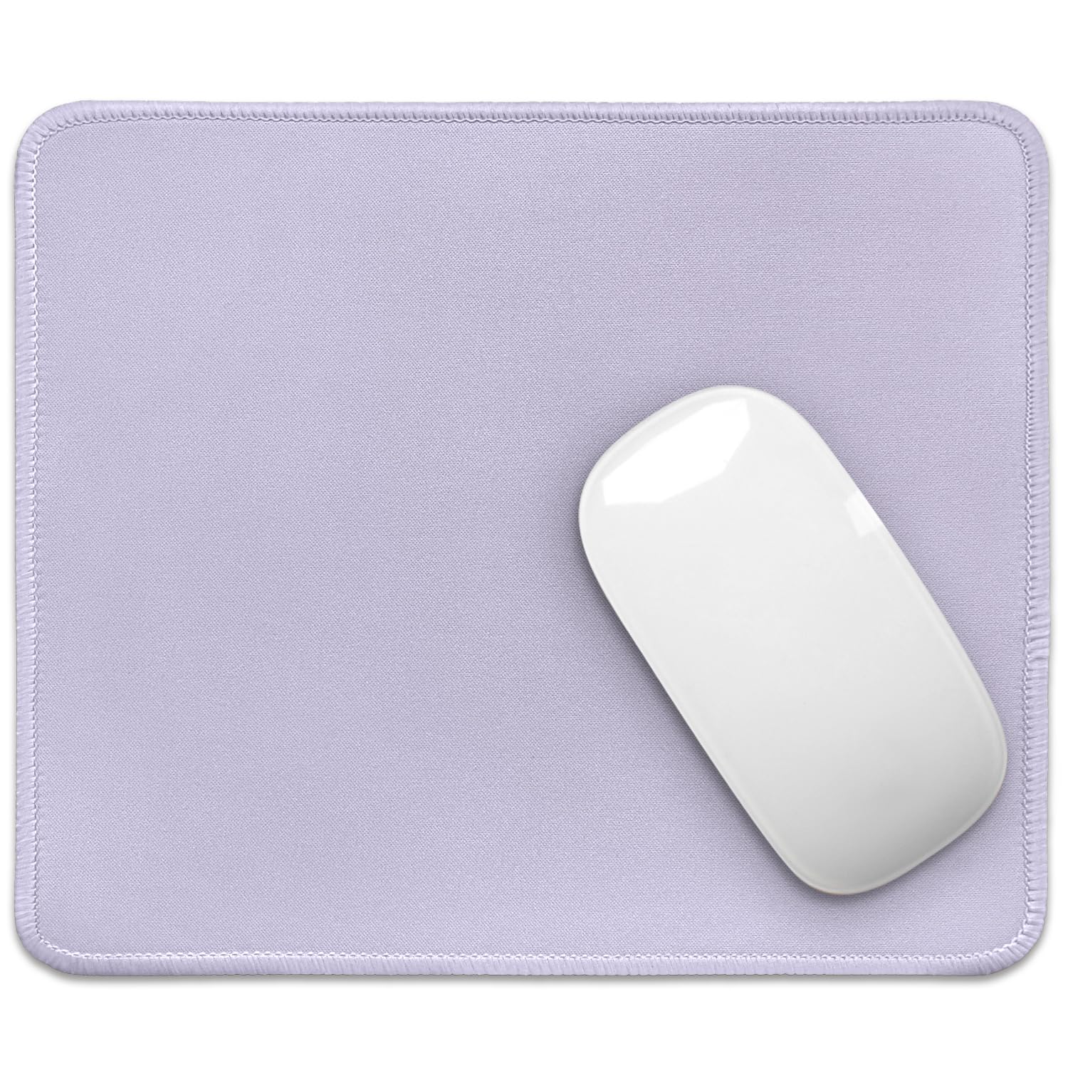 FROGIGO Mouse Pad with Stitched Edges - Solid Color Mousepad for Women, 9.25 x 7.75 inch Washable Square Desk Pad, Non-Slip Rubber Base, Office Home Laptop Accessories - Lilac Purple
