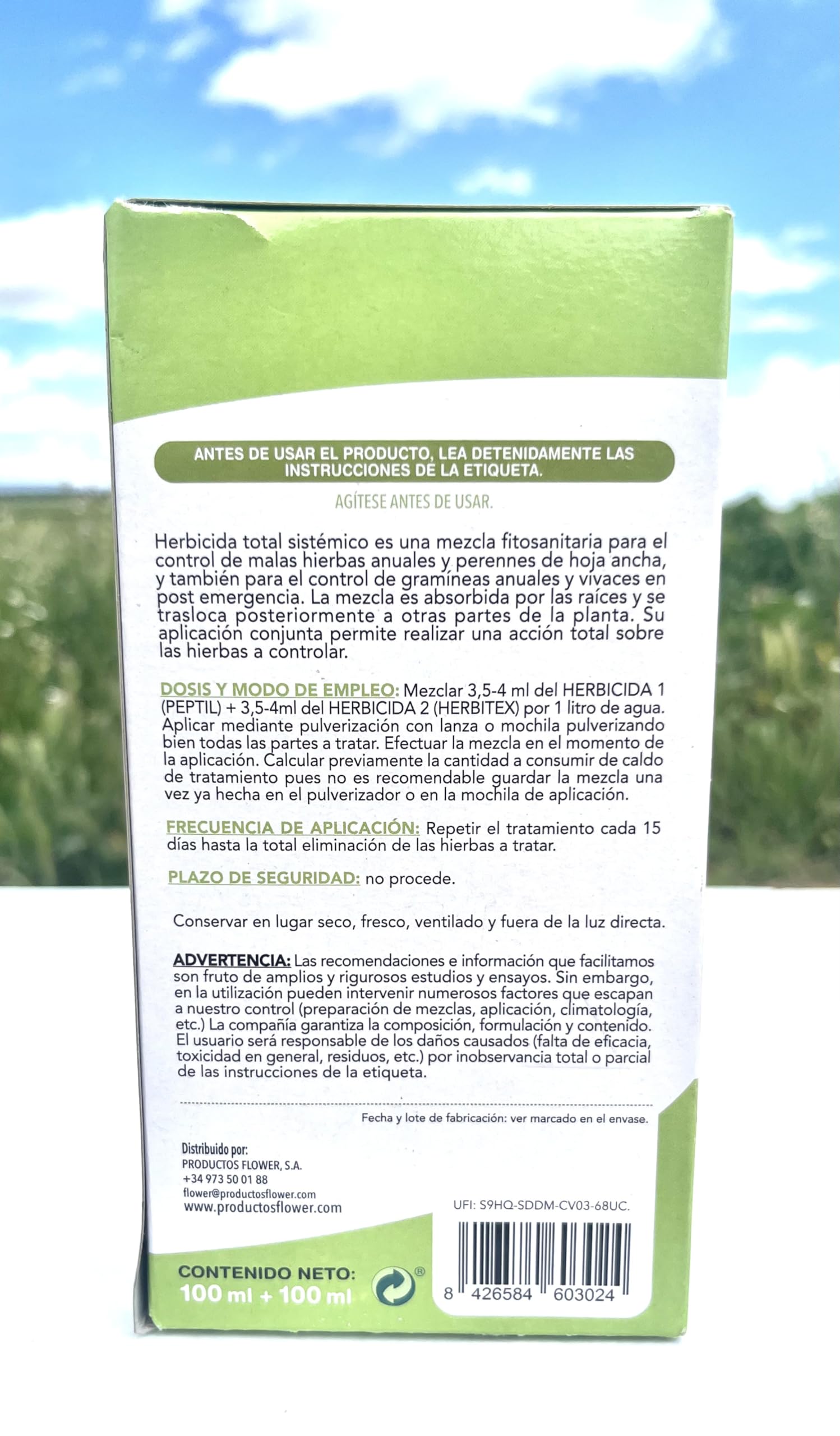 Herbicida total concentrado 200ml(100+100) quizalofop-p-etil y fluroxipir, 100% sitemico. Tratamiento para 650metros cuadrados.