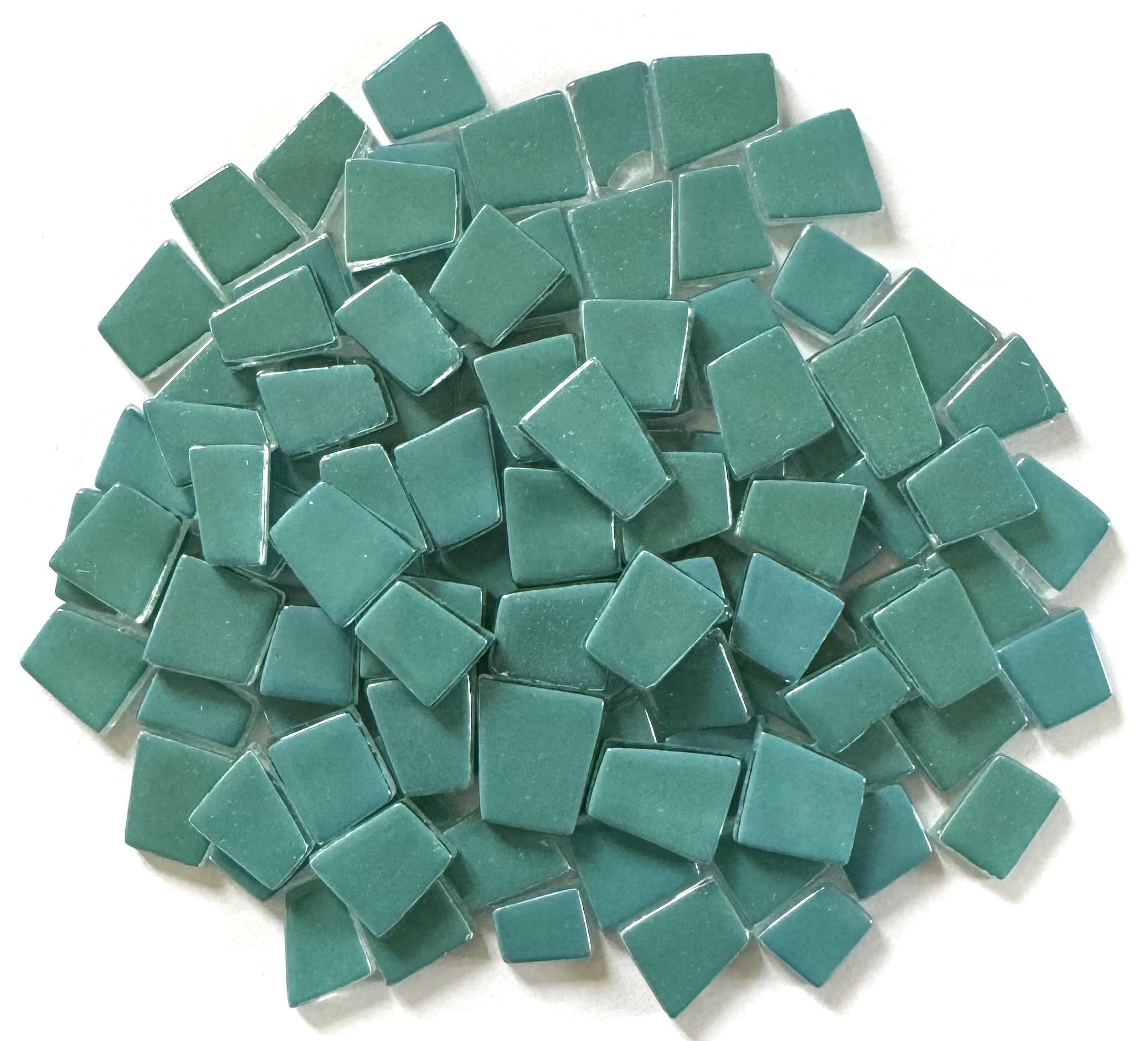 Sai Mosaic Art Bold Collection Dusty Teal Irregular Trapezoid Glass Tiles - 150 Grams, 3.5mm Thickness, 95 to 100 Pcs