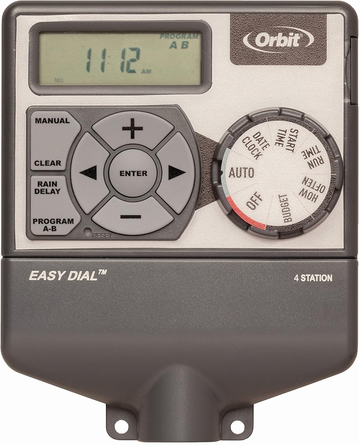 Orbit 28964 Easy Dial 4-Station Indoor Sprinkler Controller Gray