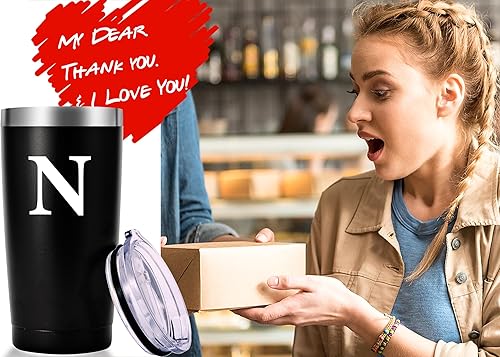 Miniatura 6 de Vaso con inicial personalizable. Vaso con inicial personalizado con monograma. Vaso con inicial único, regalos para hombres y mujeres, regalos