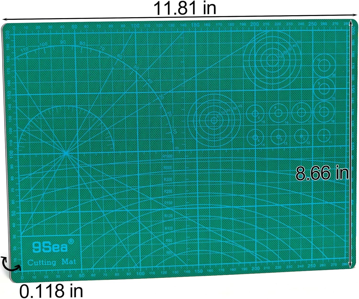 A4 Self Healing Cutting Mat, 5-Ply PVC Craft Board, Green