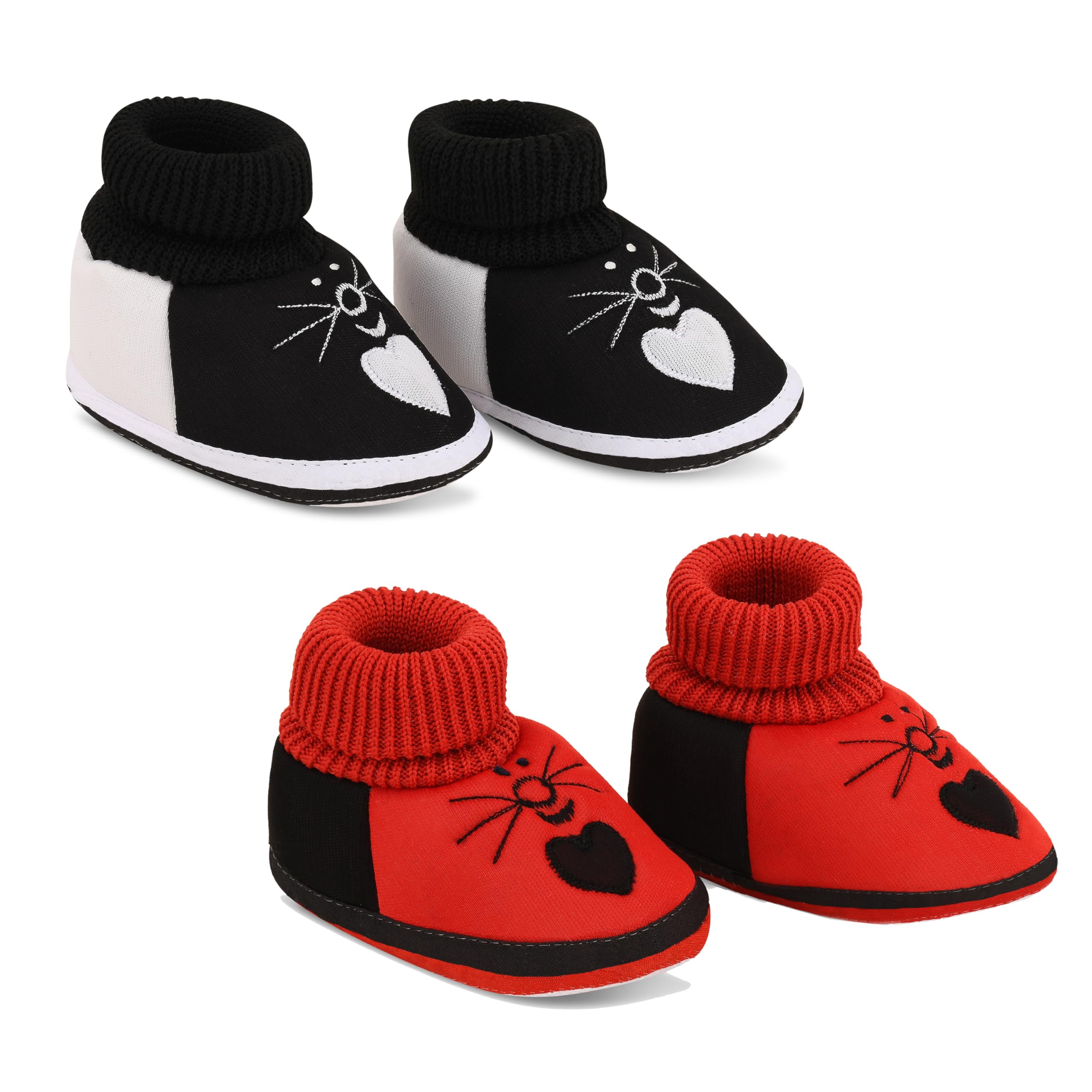 Soft Comfortable and Skin Friendly Slip-On Cotton Casual Winter Booties for 0-9 Months Baby Boy & Baby Girl Combo Set-image-9