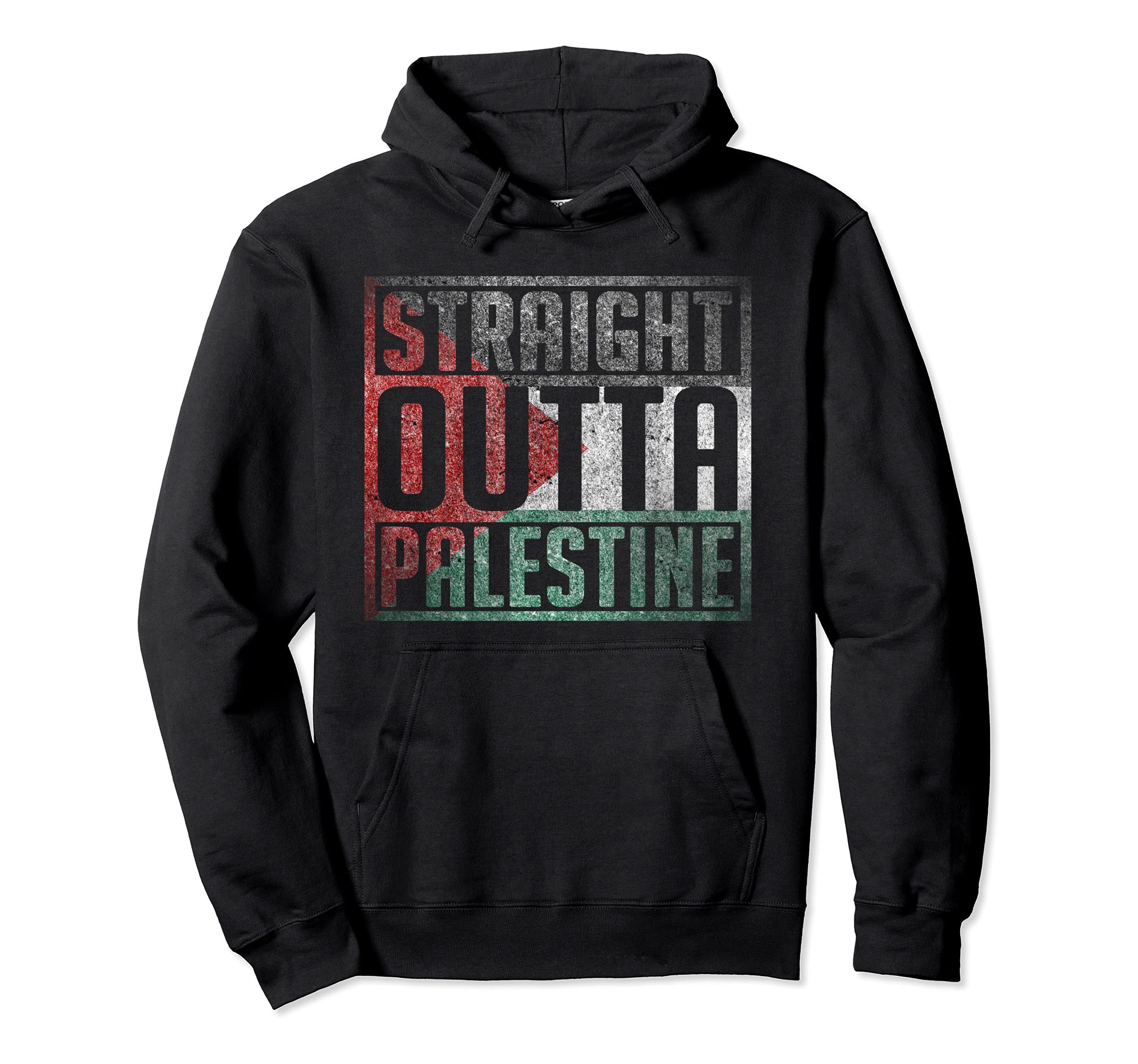 PalestineRebalWearStraight Outta Palestine, Free palestina, Palestine Flag Pullover Hoodie