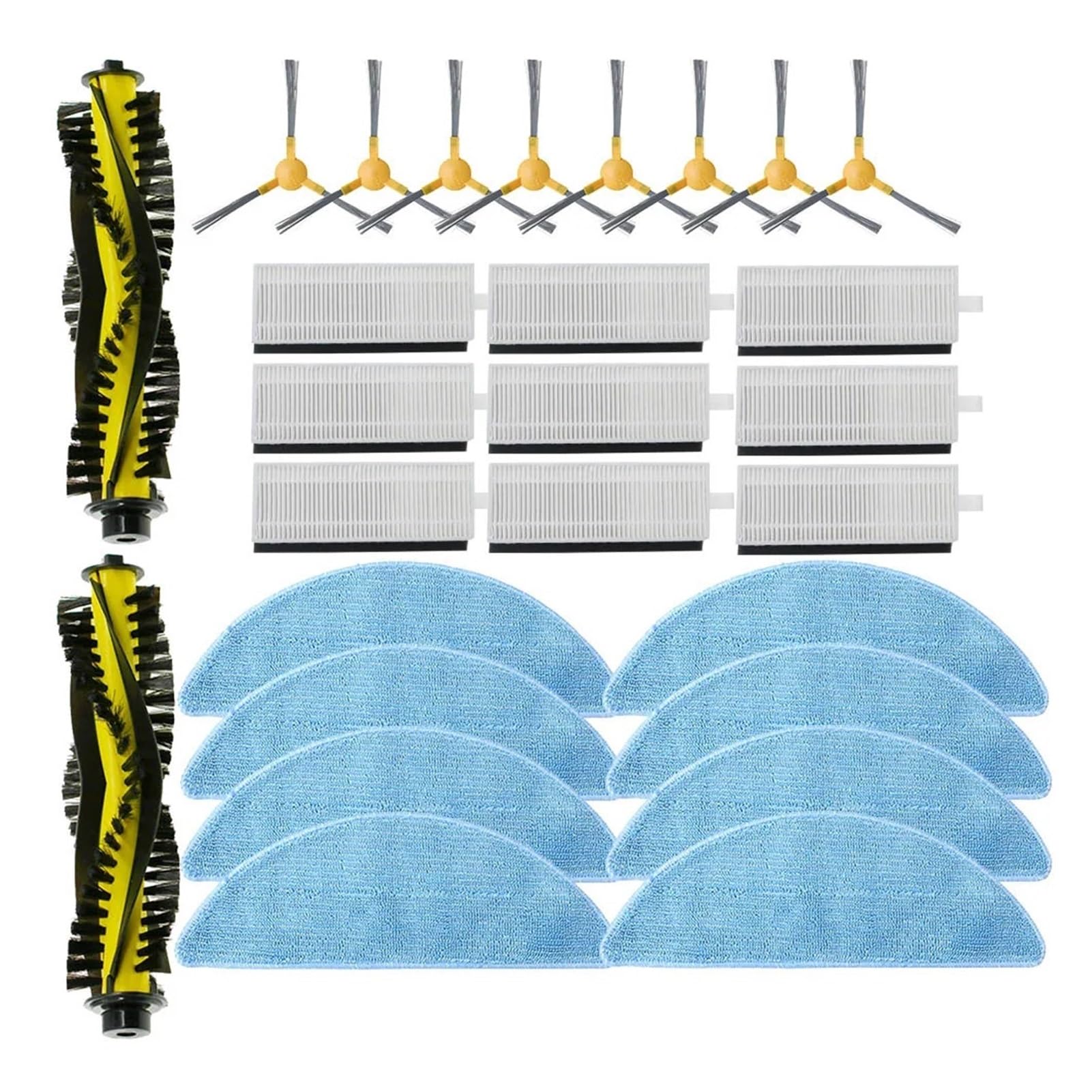 VDFNGFD Spazzole laterali Filtro HEPA Panno for mocio Spazzola principale Compatibile con X500/600 X500 Accessori for aspirapolvere robot Sostituzione(Set 2)