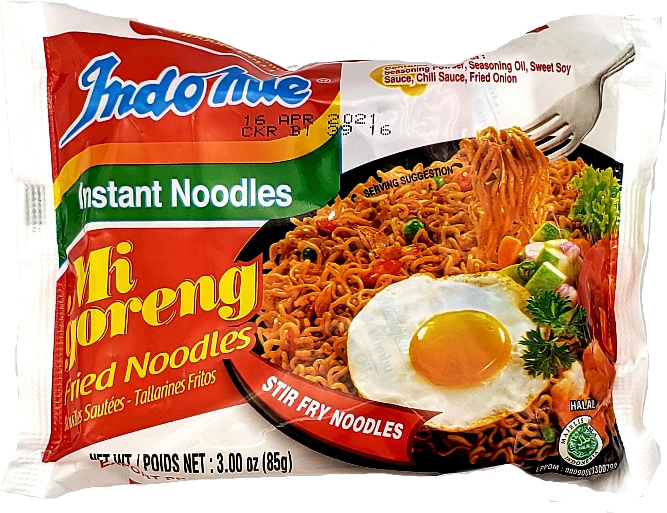 Indomie - Instant Noodles, Stir Fry Ramen, Halal Certified, Original Flavor, (Pack of 20)