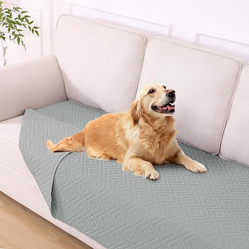 Miniatura 89 de hyha Manta impermeable para perro, manta suave para cama de perro, manta para mascotas, funda de sofá impermeable lavable para perros, fundas Gris