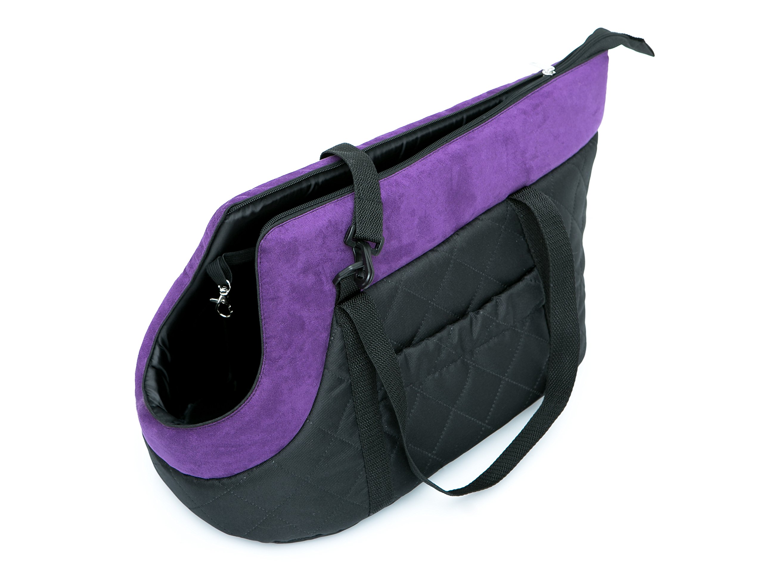 Bolsa de transporte, para perros, gatos, dos maneras de llevar, seguridad de mascotas, saco, saco para perros, R2: 30 x 50 cm, negro con bufanda roja