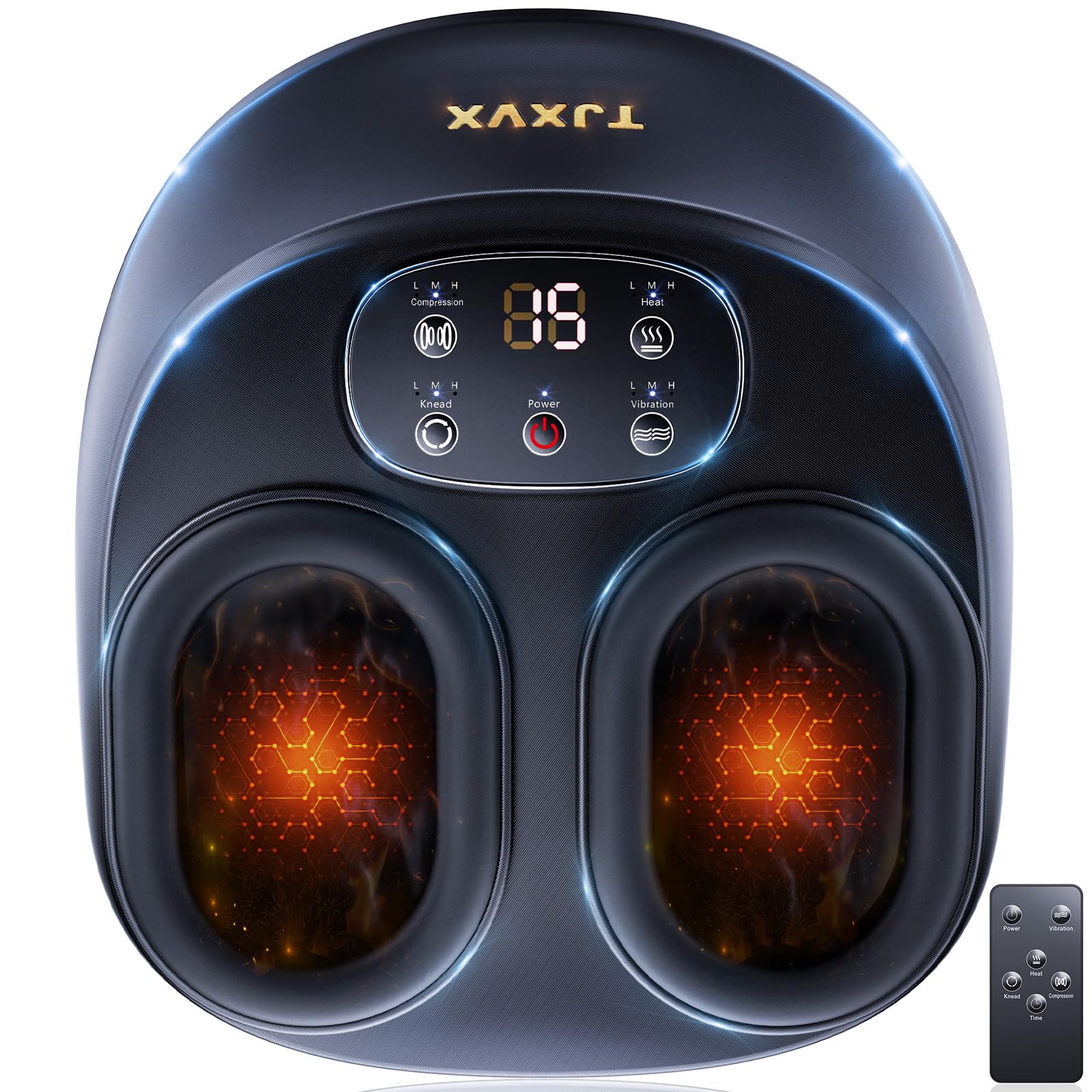 Massaggiatore Plantare Shiatsu Riscaldato, Fino a EU 46 | Compressione d'Aria, Telecomando, Modalità Multiple, Per Ufficio e Relax a Casa