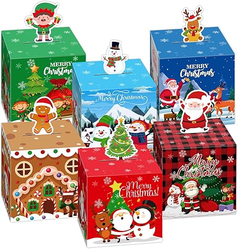gisgfim 24 cajas de regalo de Navidad, caja de regalo de dulces de Navidad 3D, galletas de Navidad, decoración de papel, caja de regalo, cajas de