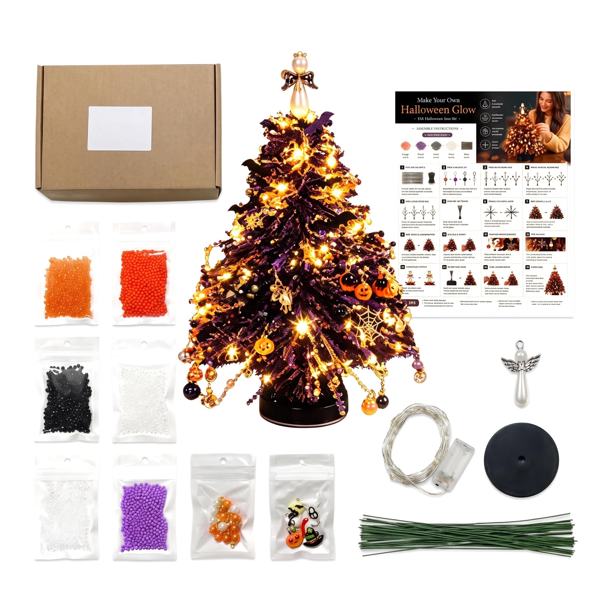 Halloween Pumpkin Beading Kits 3D Crystal Bead Art Craft for Craft Lovers