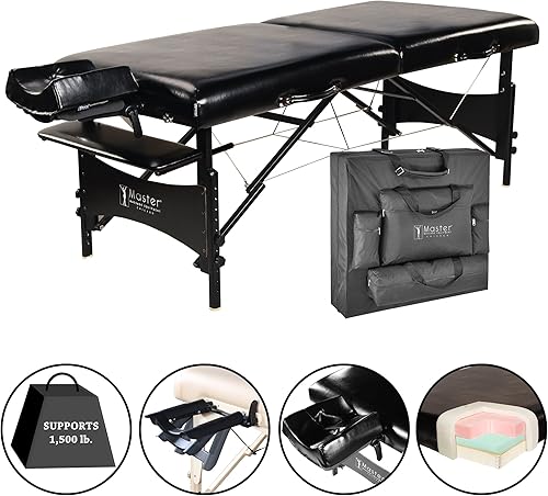 Miniatura 5 de Mesa de masaje portátil Galaxy Therma Top Master Massage de 30 pulgadas Pacakge Beauty Bed Built Black