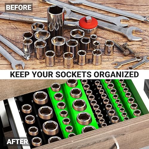 Miniatura 4 de WILLBOND Juego de 6 organizadores magnéticos de enchufes que incluye bandeja de enchufes de 14 pulgadas, 38 pulgadas, 12 pulgadas para cajas de