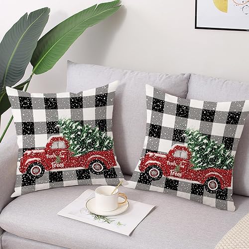 Miniatura 2 de Juego de 4 fundas de almohada decorativas de Navidad, muñeco de nieve, reno, alegría, rayas grises, decoración de Navidad, funda de cojín para sofá,