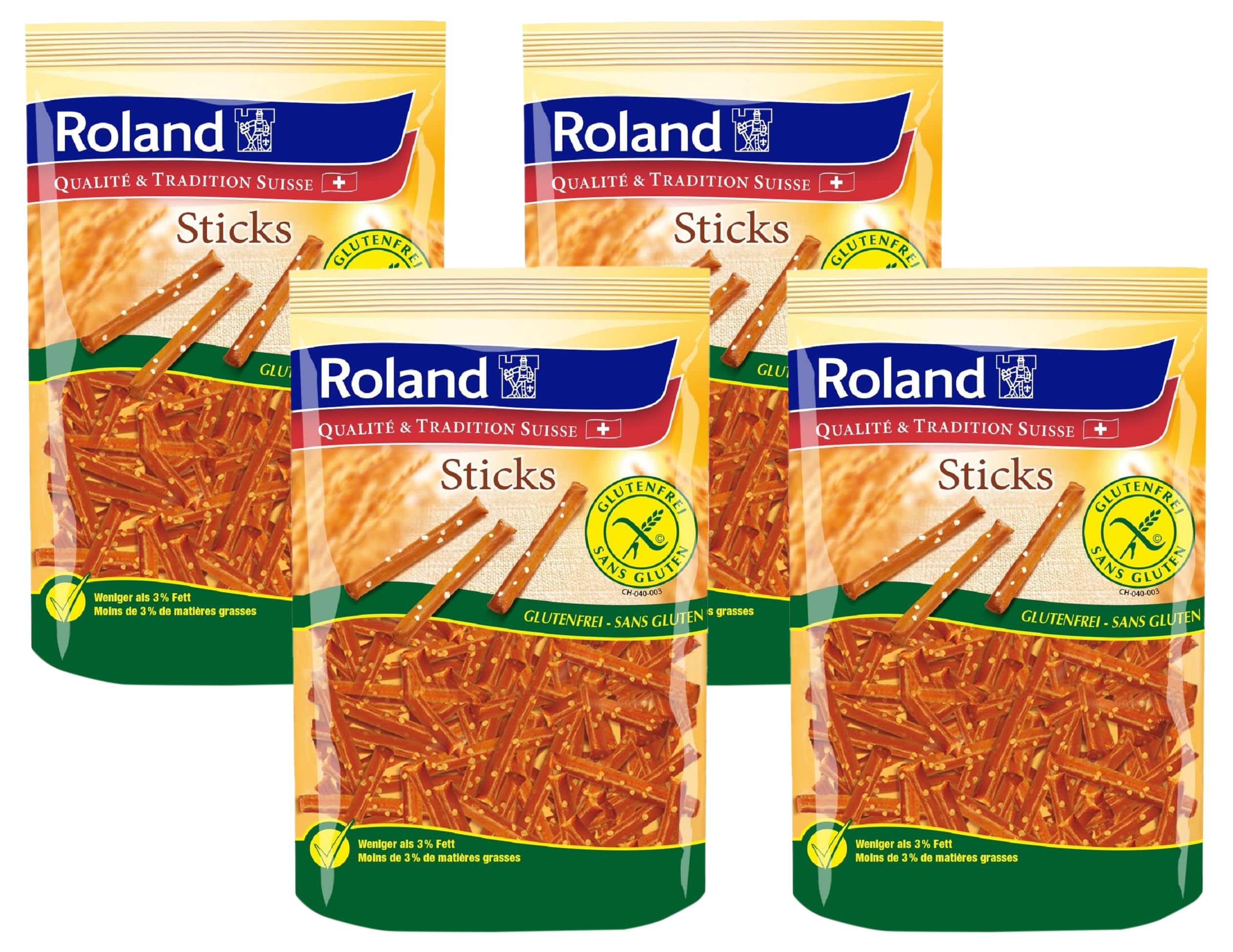 Roland Sticks glutenfrei 100g (Packung mit 4)