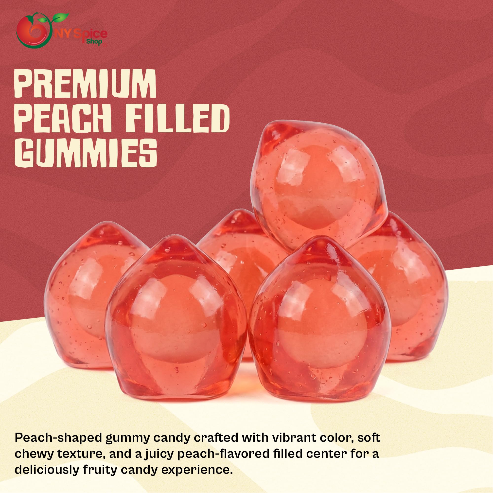 Amazon.com : NY Spice Shop 4D Gummies Burst Peach Flavor - 1 Pound