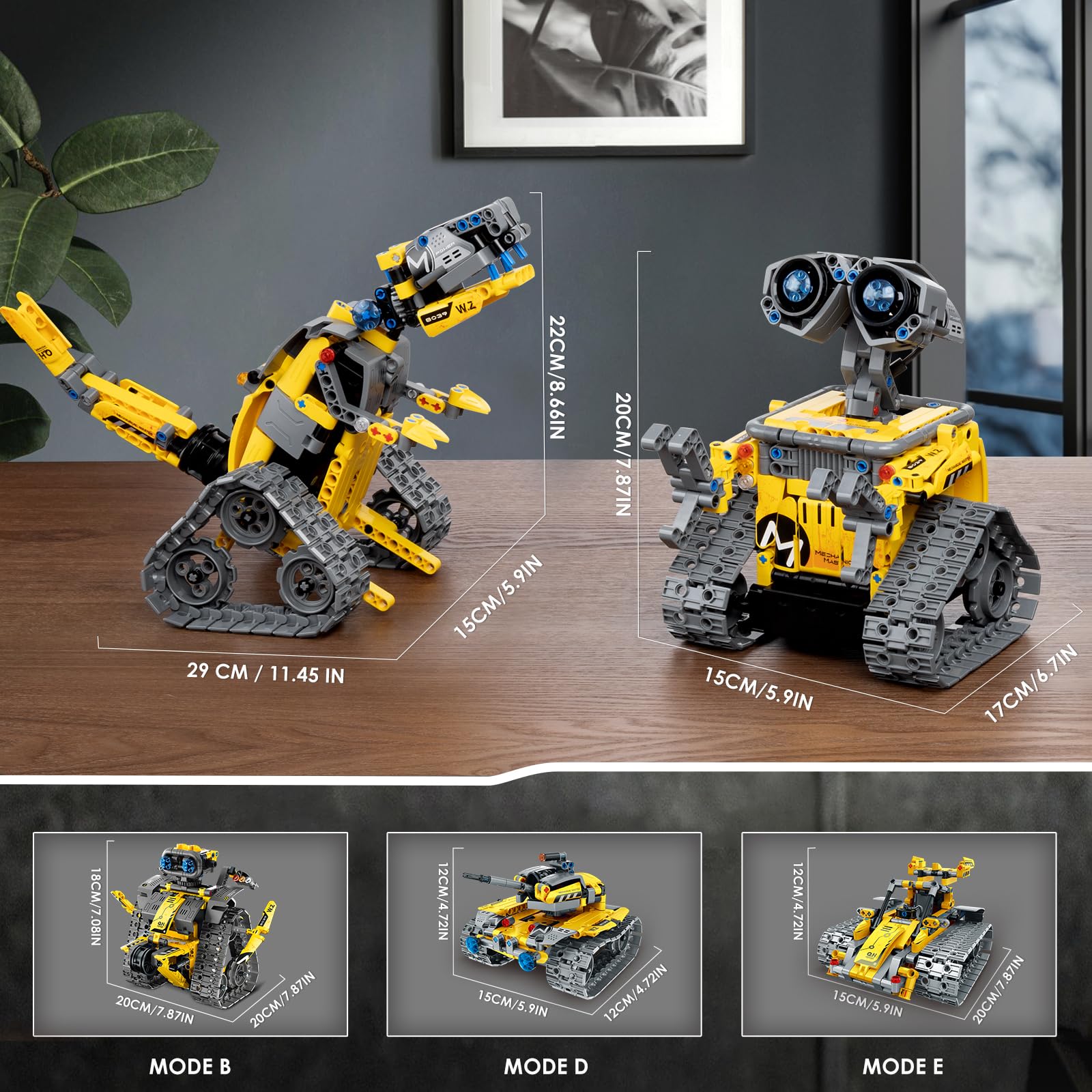 Sillbird 5 en 1 Kit de construcción de Robots con Mando a Distancia Stem Regalos para niños de 8-13 años, Codificación Juguetes Robóticos para Niños Cumpleaños（488 Piezas）