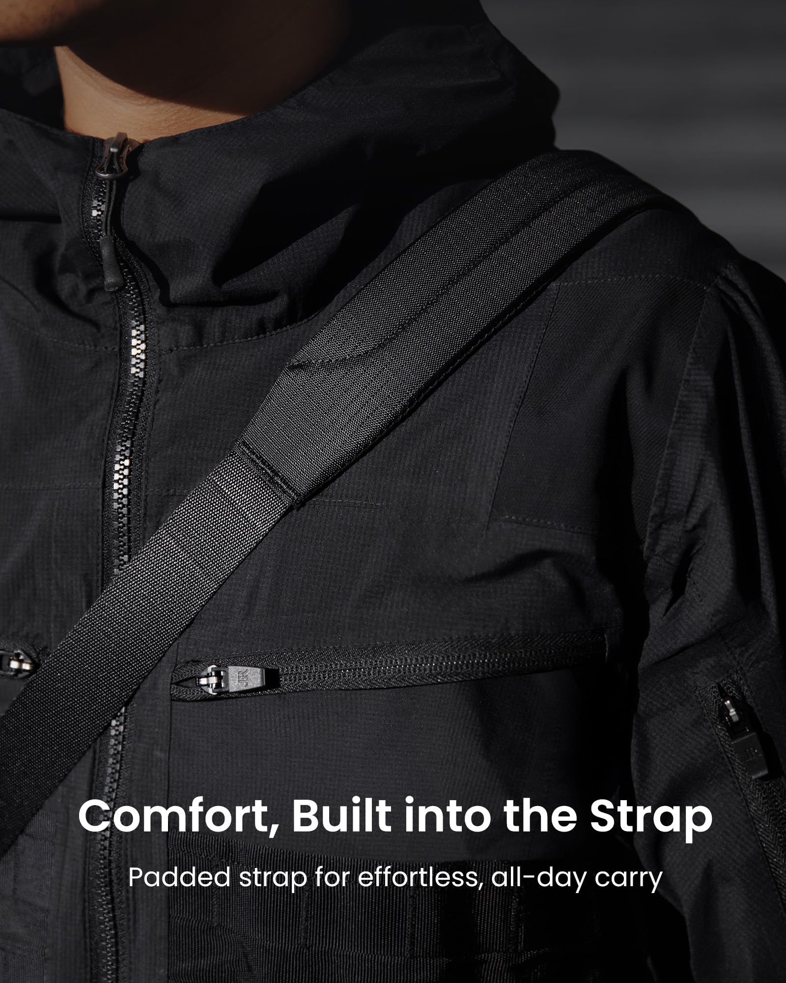 tomtoc Sling Bag per Custodia Slim per Console di Gioco Portatili, Borsa a Tracolla da Viaggio per Steam Deck, ROG Xbox Ally X, Switch 2, PS Portal, Borsa Roll-Top per Cavi di Ricarica e Accessori