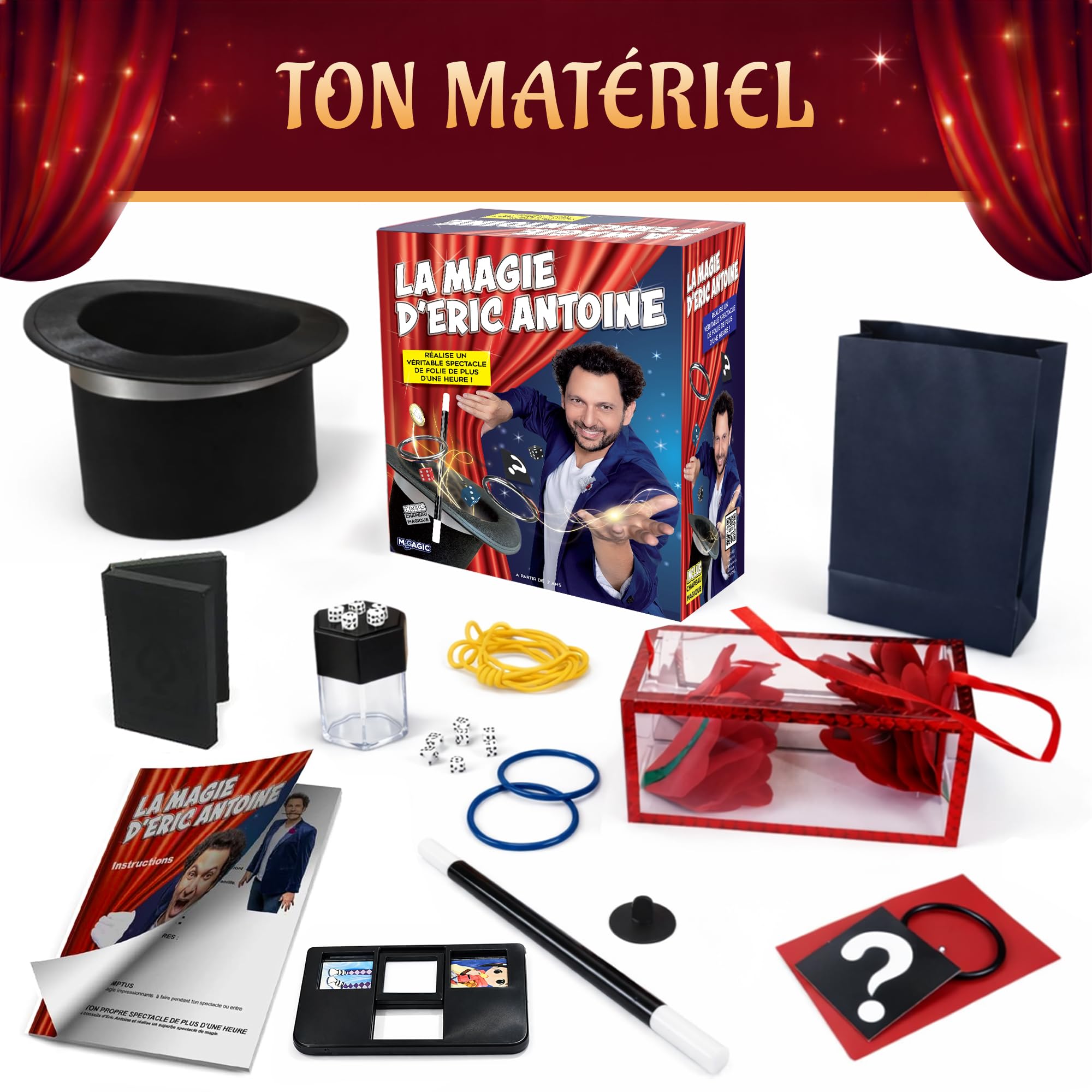 Megagic Eric Antoine Coffret de tours de magie pour enfants dès 7 ans | Cadeau d'anniversaire pour Garçon et Fille 7-8-10-12 | Jeu Éducatifs | Jouet pour enfant avec plusiers tours de magie