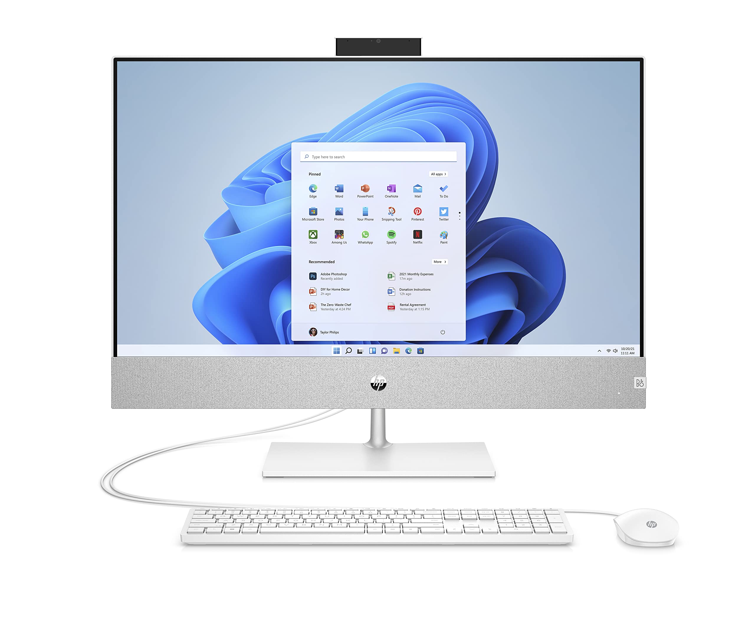 HP Pavilion 27-ca1001ne Bundle AiO PC, 27" FHD touch screen,12th Gen Intel® Core™ i7 processor, 16GB RAM, 256GB SSD, 1TB HDD, 4GB NVIDIA® GeForce RTX™ 3050 Ti, Windows 11, En- Ar KB, White - [6J7G5EA]