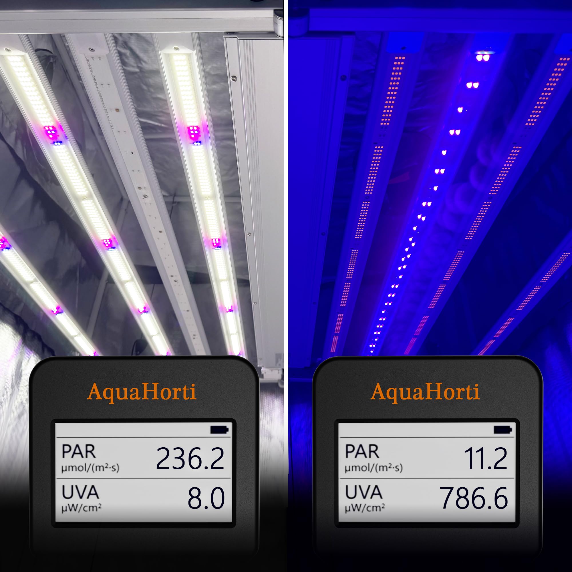 Quantum PAR Meter,320-750nm. Red | Blue Light Seperate PPFD,Test UVA Radiation Intensity,3ft Telescopic Rod. Record History PAR.
