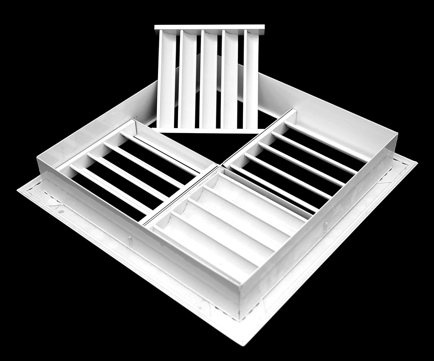 20" w X 20" h Extruded Aluminum Adjustable Surface Mount Supply Ceiling HVAC Air Grille – Interchangeable: 1-Way