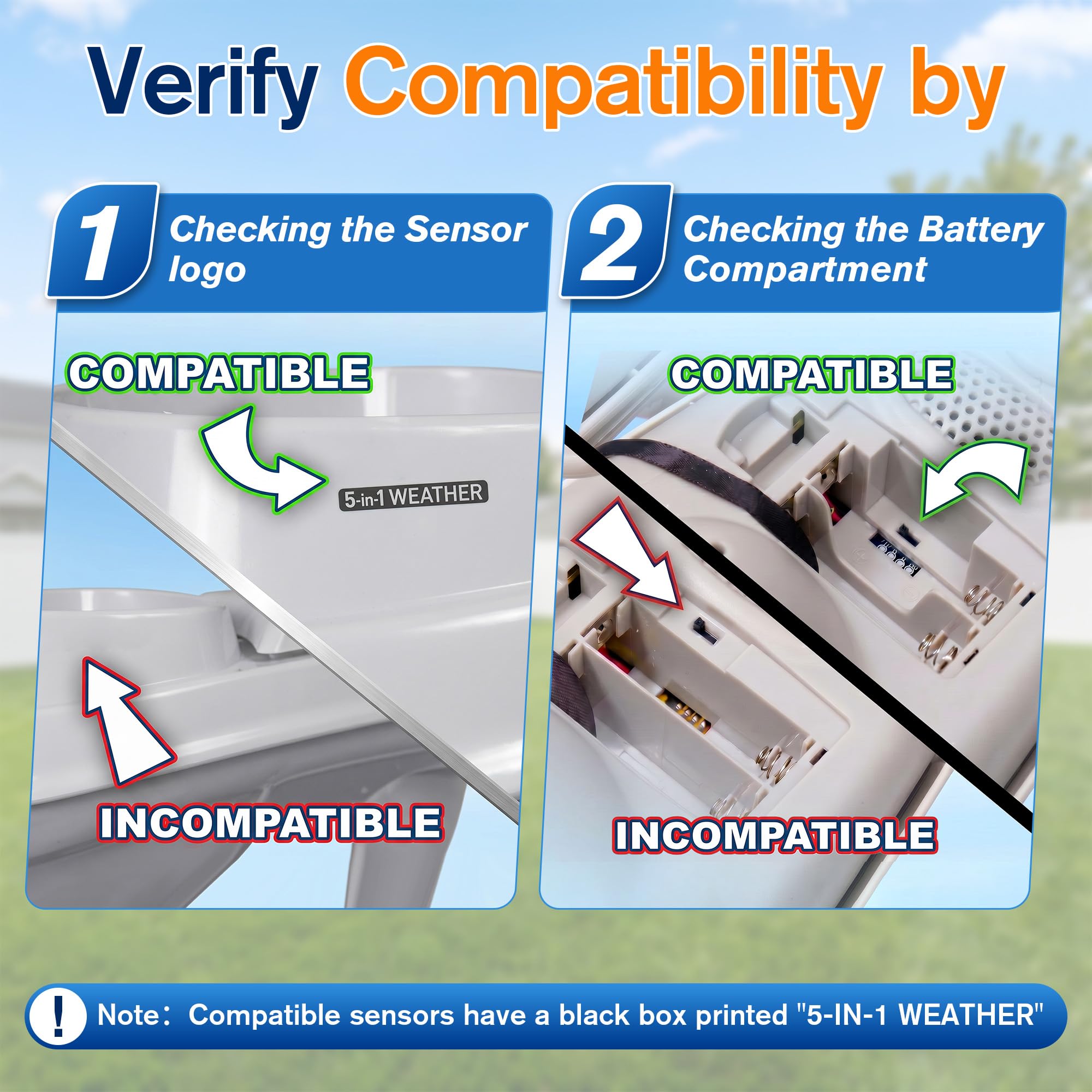 Temperature Humidity Sensor Replacement for AcuRite 5-in-1 Weather Station