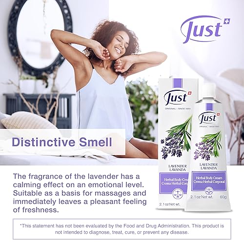 Miniatura 5 de Swiss Just Lavender Cream 2.12 oz - Crema de hierbas con aceite de lavanda, hamamelis y aloe vera, alivia las molestias para quemaduras, dermatitis