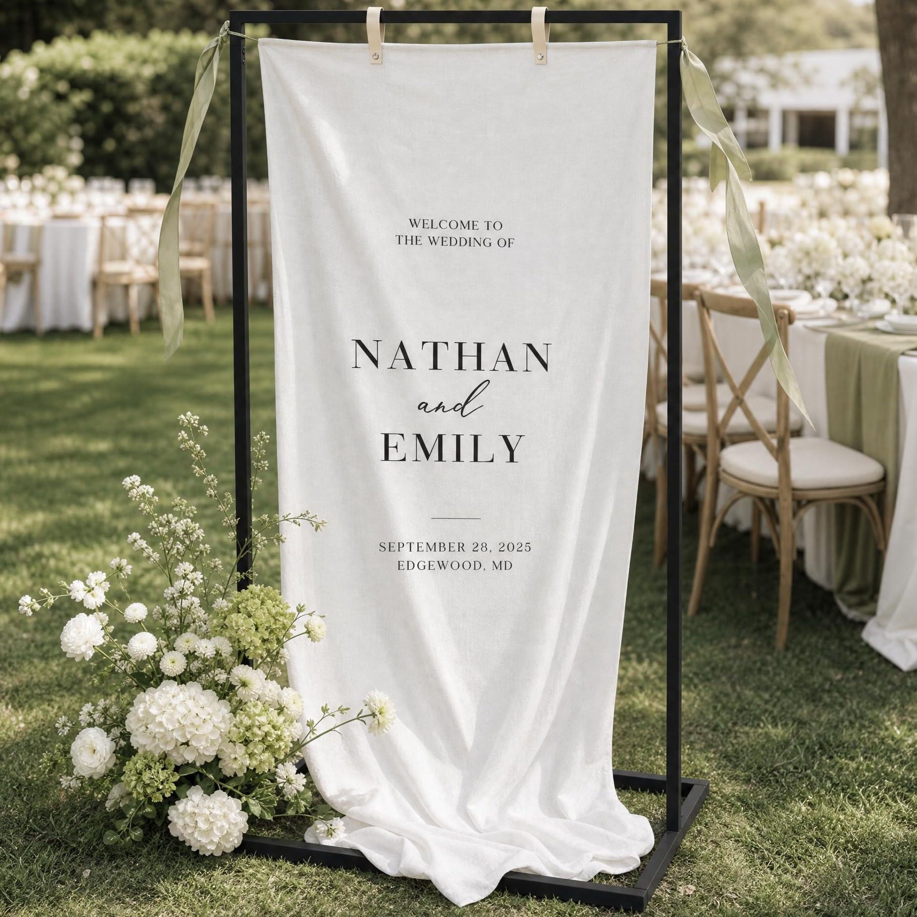 elegant wedding welcome sign stand – sturdy welcome to our wedding sign holder for seating charts & event decor - a beautiful black metal easel to welcome guests & celebrate your love