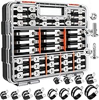Vista 12 de Taiss 50 piezas de abrazaderas de cable de 1/2 pulgada, abrazaderas de cable de alambre aislado de goma de acero inoxidable 304, abrazaderas