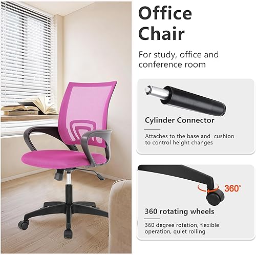 Miniatura 5 de PayLessHere Silla de oficina en casa, silla de escritorio, silla ergonómica ajustable, soporte lumbar, reposabrazos ejecutivo con malla de alta