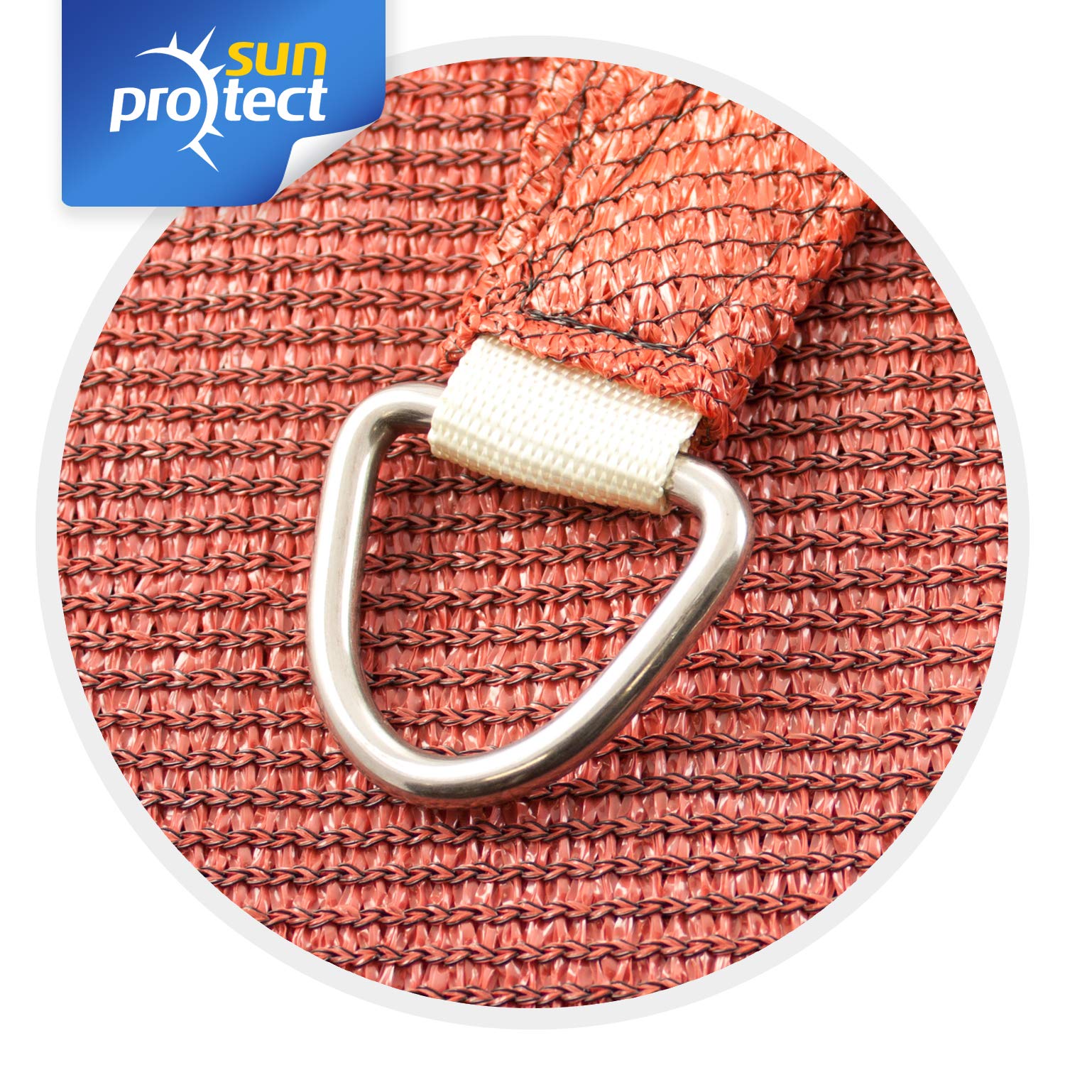 sunprotect 83266 Professional Sonnensegel, 3,6 x 3,6 m, Quadrat, Wind- & wasserdurchlässig, rot