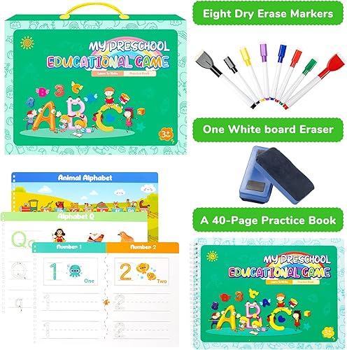 Miniatura 7 de Rastreo de letras para niños de 3 a 5 años, aprende a escribir para niños, práctica de letras para preescolares, libro de seguimiento de letras de