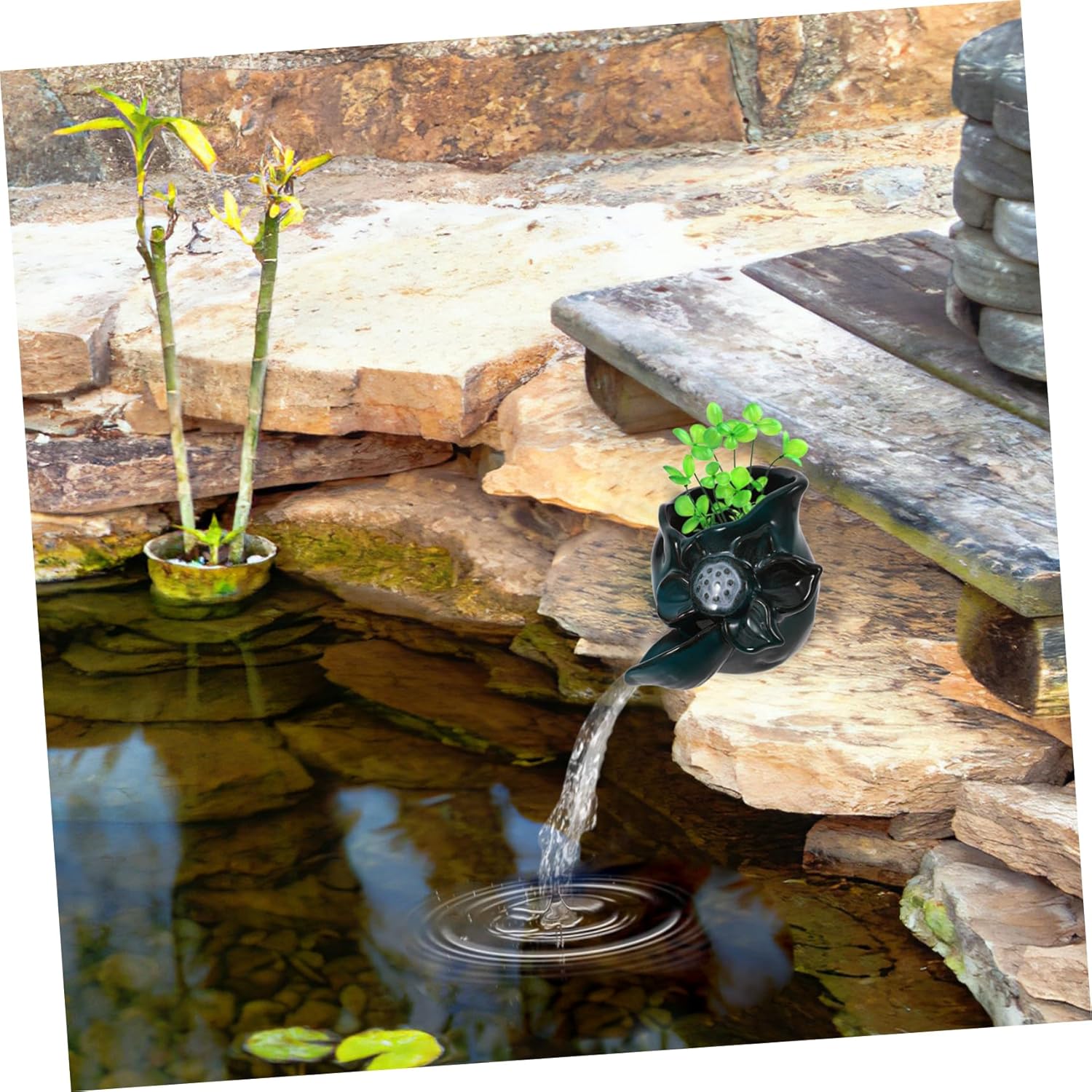 Happyyami Garden Water Feature Accessory Replacement Fountain Spout Ceramic Design