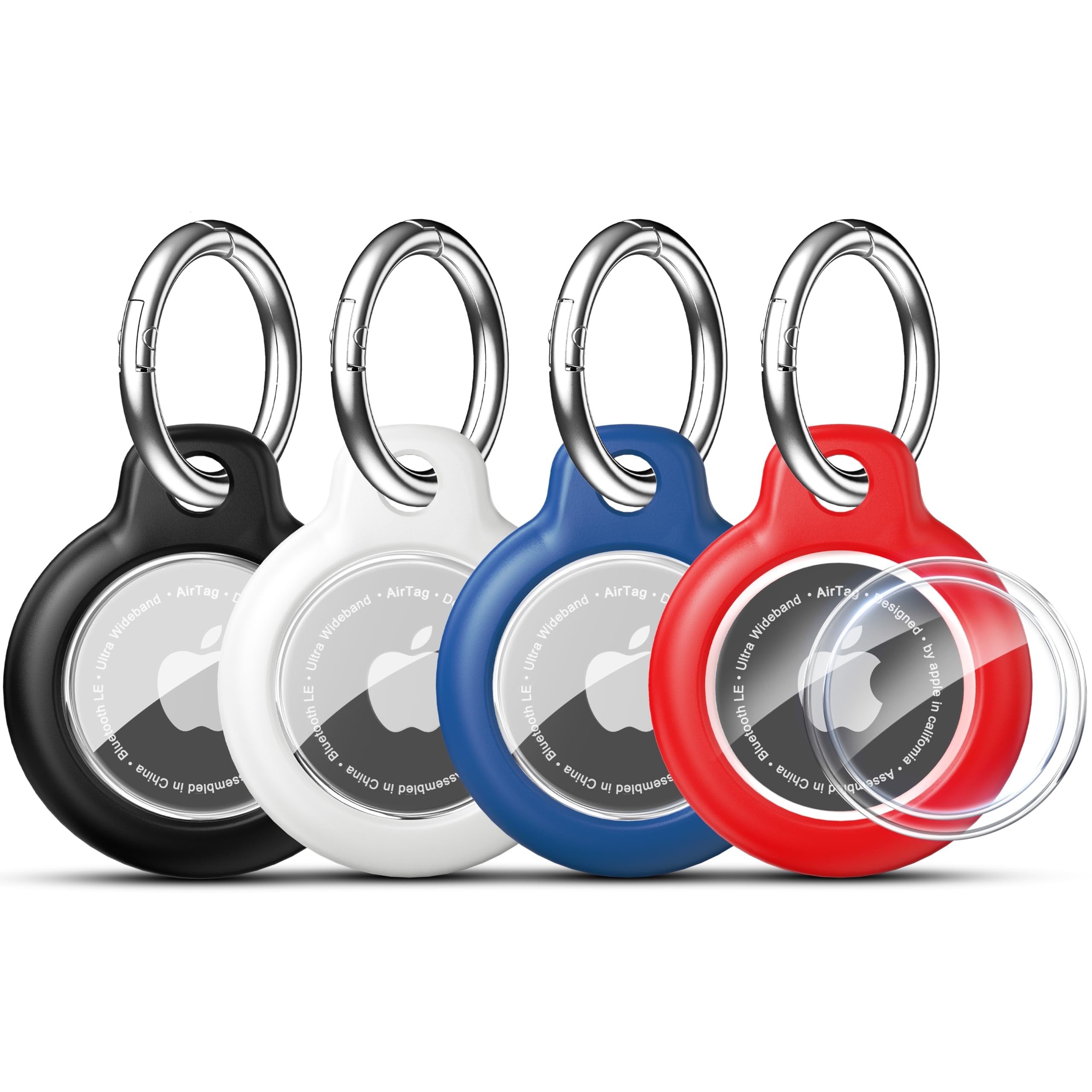 RFUNGUANGO Apple AirTag Holder with Key Ring 4 Pack AirTag Case