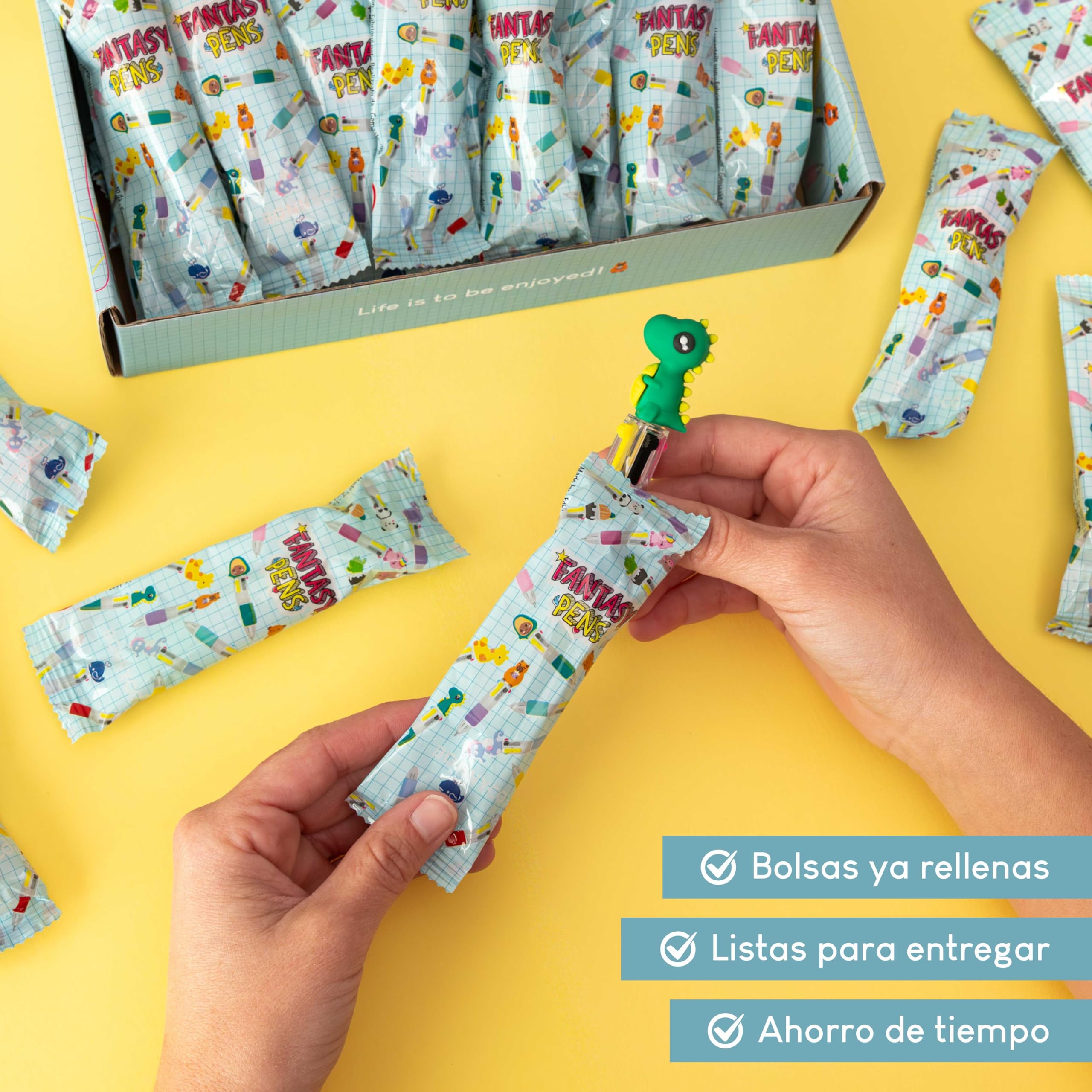 BONNYCO Boligrafo Multicolor 4 Colores con Figuras Divertidas, Pack 30 Regalos Cumpleaños Niños Colegio