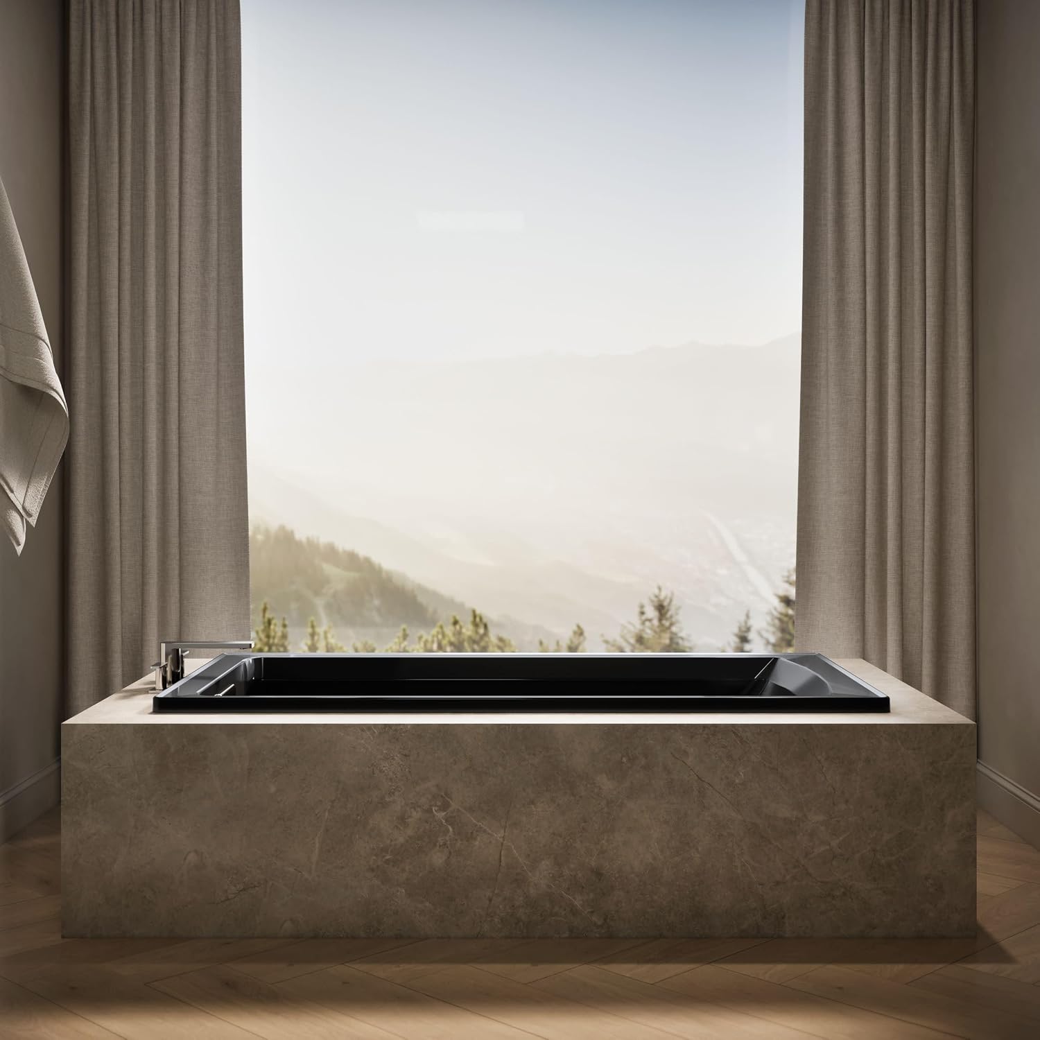 Kohler 1125-7 Archer® 72" x 36" drop-in bath, Black Black
